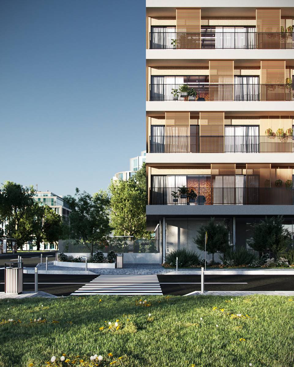 Image 3D de la façade d'un projet immobilier